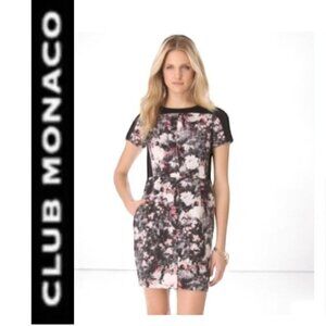 Club Monaco Willa Pink Dress Brown Sleeveless Sheath Dress Size 4